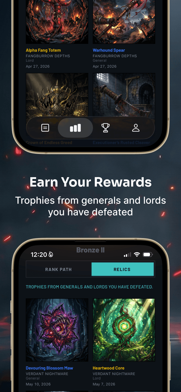 PushSlayer Trophy Gallery with boss rewards